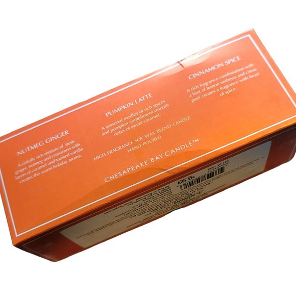 Chesapeake Bay Candles Soy Wax Blend Set Fall Scents Nutmeg, Pumpkin Cinn DH621 - Picture 4 of 6